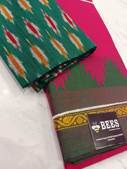 Chettinadu Cotton A02110 (Pink Green)